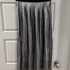A|X Armani Exchange Metallic Silver Pleated Skirt